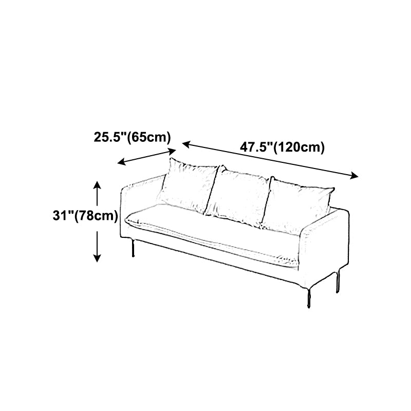 Modernes Leder -Quadrat -Arm -Sofa mit losen Rücken für Wohnzimmer