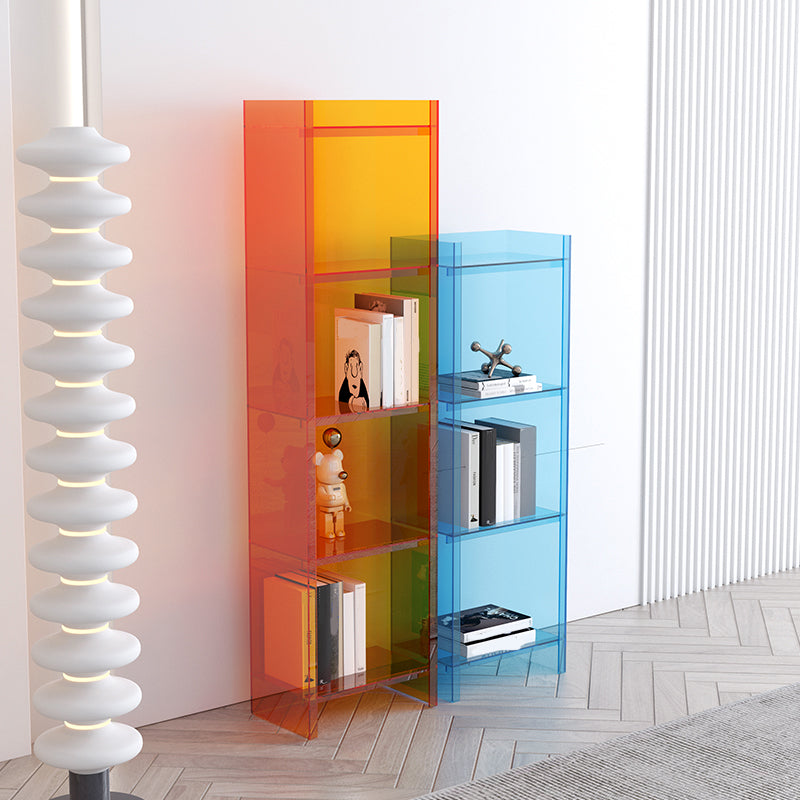 Scandinavian Acrylic Standard Bookshelf Vertical Closed Back Bookshelf for Living Room