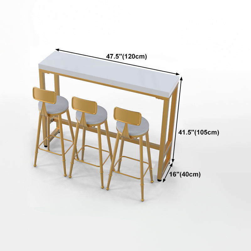 Solid Wood Top Bar Table Traditional Luxury Rectangle Bar Table with Trestle Base