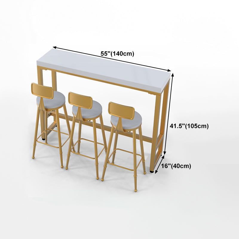 Solid Wood Top Bar Table Traditional Luxury Rectangle Bar Table with Trestle Base