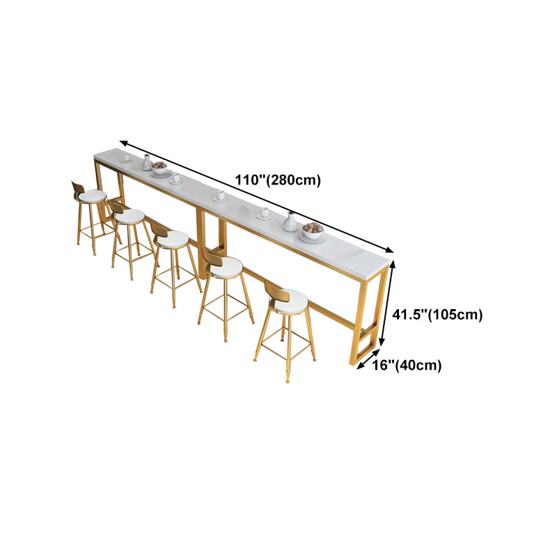 Solid Wood Top Bar Table Traditional Luxury Rectangle Bar Table with Trestle Base