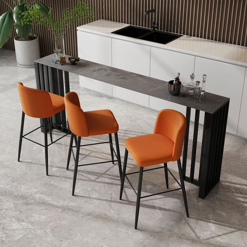 Contemporary Rectangle Bar Table Sintered Stone Dining Table for Kitchen