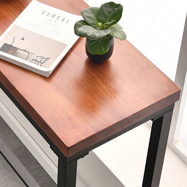 Industrial Rectangle Bar Counter Table Wooden Dining Table with Metal Legs