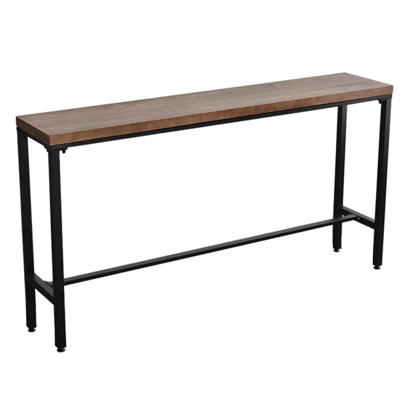 Industrial Rectangle Bar Counter Table Wooden Dining Table with Metal Legs