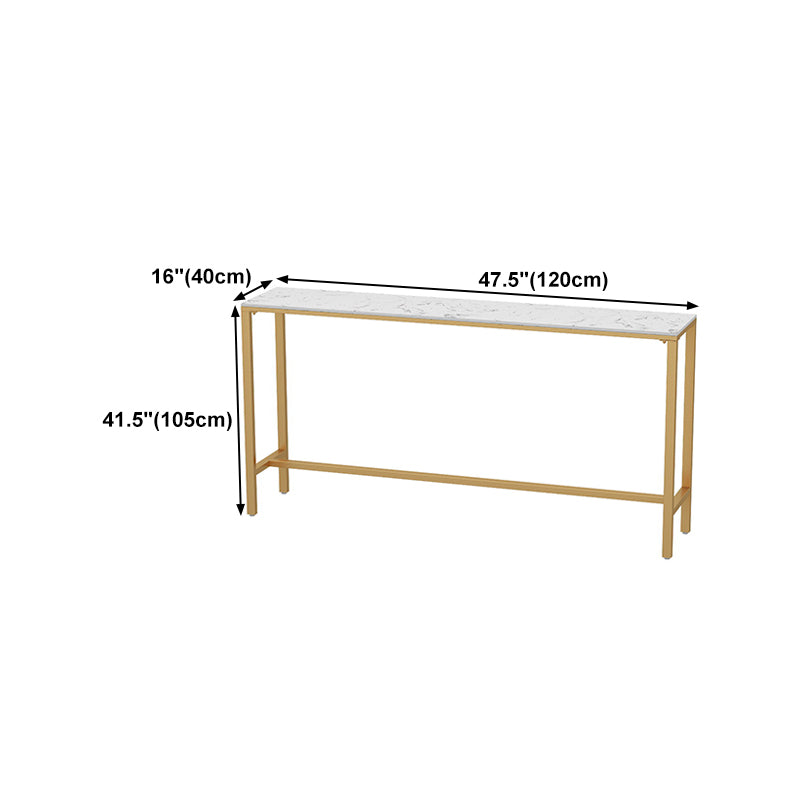 Nordic Glam Rectangle Bar Counter Table Sintered Stone Dining Table