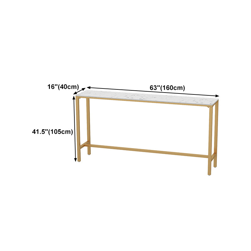 Nordic Glam Rectangle Bar Counter Table Sintered Stone Dining Table