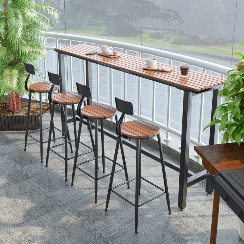 Rectangle Bar Dining Table Industrial Bar Dining Table with Trestle Base