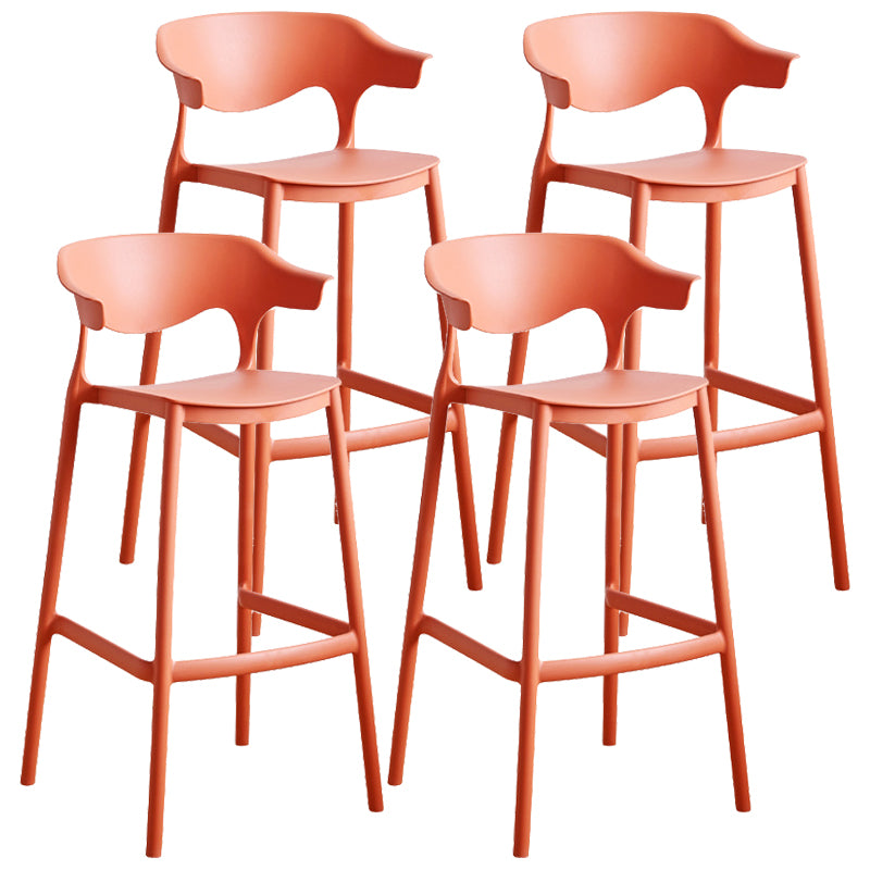 Plastic Contemporary Kitchen Dining Room Arm Stool Low Back Bar Stool