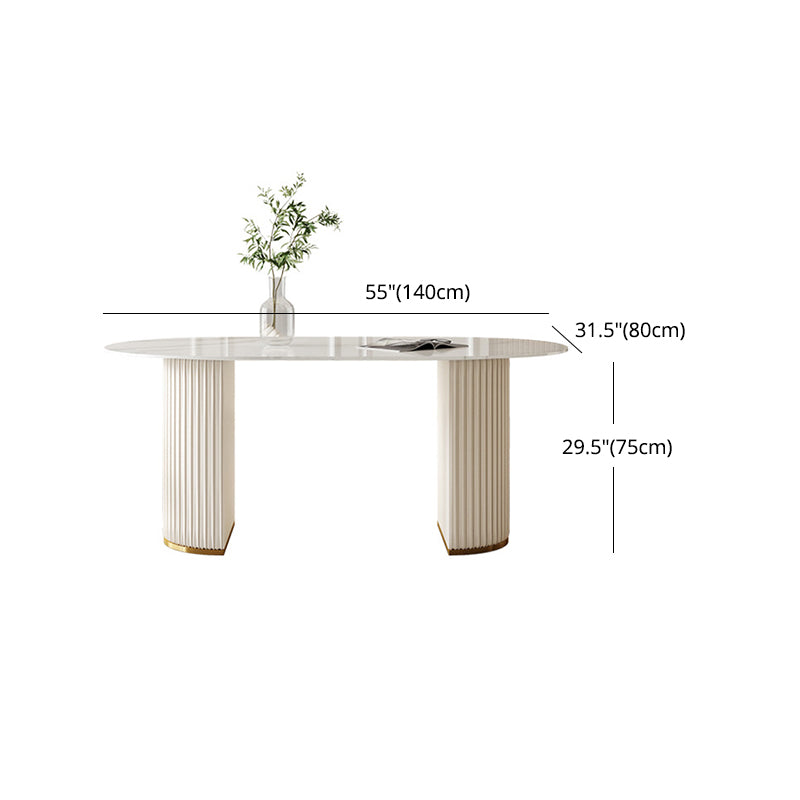 Glam 1/2/5/6/7 Pieces Dining Set Oval Sintered Stone Dining Table Set for Dining Areas