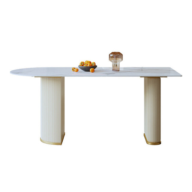 Glam 1/3/4/5 Pieces Dining Set Rectangle Sintered Stone Dining Table Set