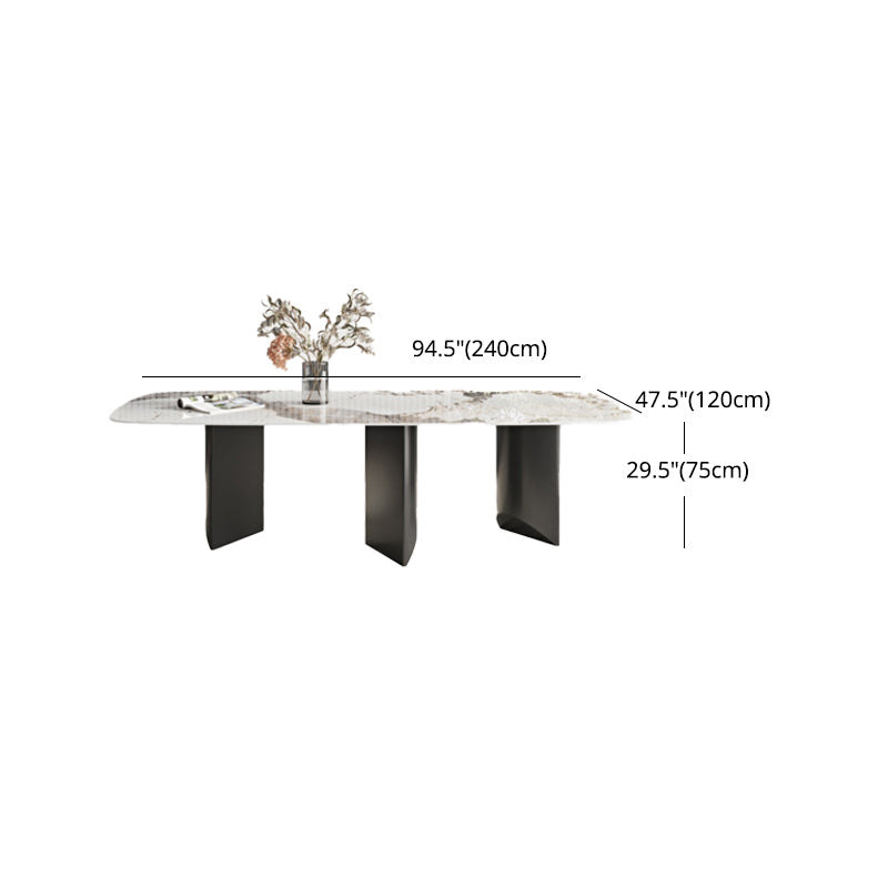 Designer Style 1/3/4/5/6 Pieces Dining Set Sintered Stone Dining Table with Leather Chairs