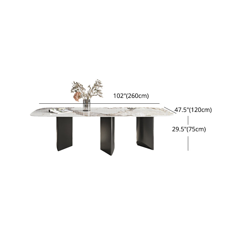 Designer Style 1/3/4/5/6 Pieces Dining Set Sintered Stone Dining Table with Leather Chairs