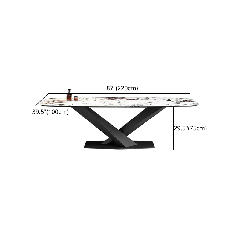 Glam 1/2/4/7 Pieces Dining Set Rectangle Sintered Stone Dining Table Set for Dining Areas