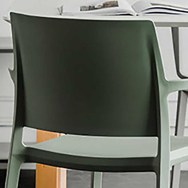 Scandinavian Plastic Dining Arm Side Chairs Solid Back Chair