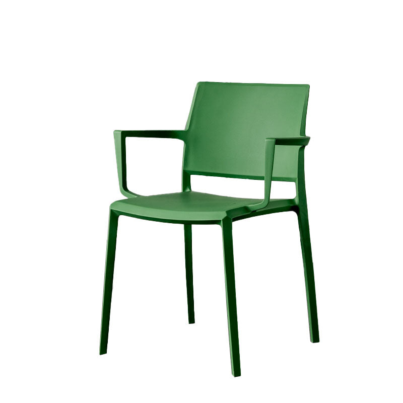 Scandinavian Plastic Dining Arm Side Chairs Solid Back Chair