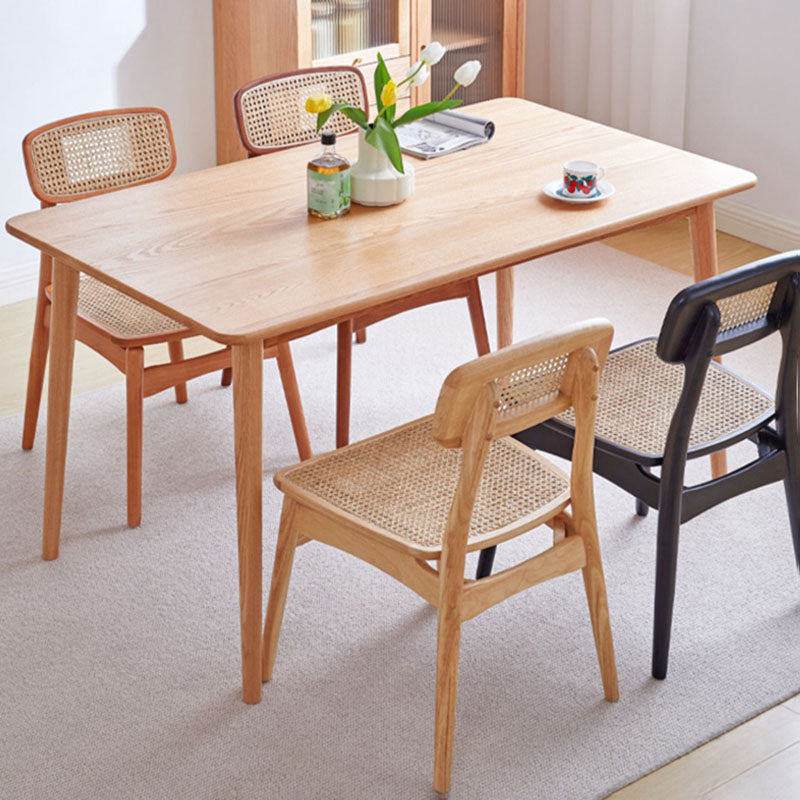 Scandinavian Armless Solid Back Chair Wood Dining Side Chair