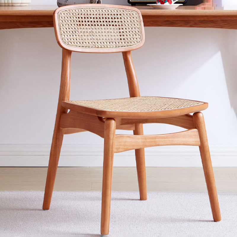 Scandinavian Armless Solid Back Chair Wood Dining Side Chair