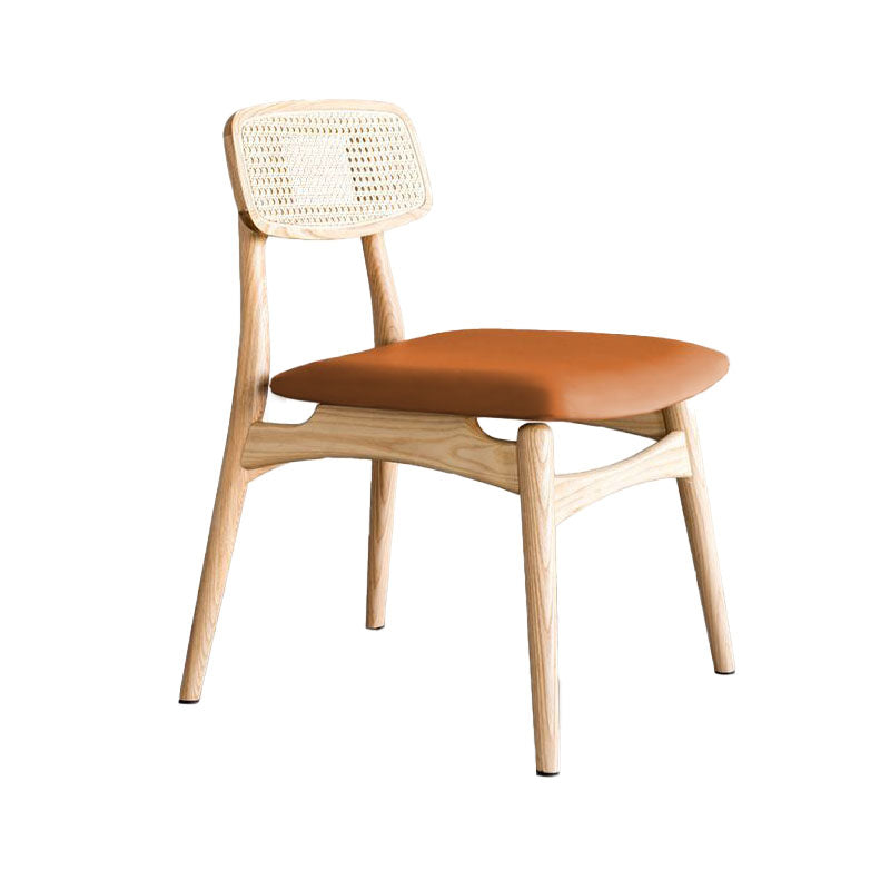 Scandinavian Armless Solid Back Chair Wood Dining Side Chair