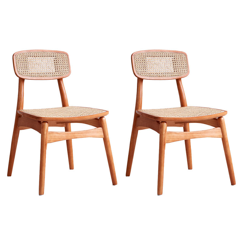 Scandinavian Armless Solid Back Chair Wood Dining Side Chair