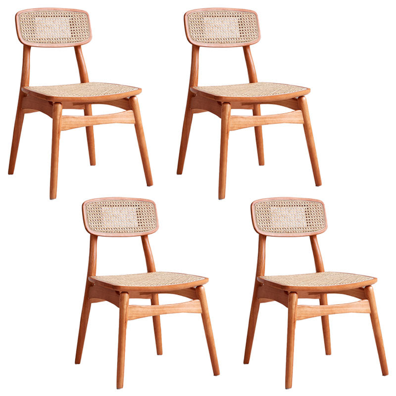 Scandinavian Armless Solid Back Chair Wood Dining Side Chair