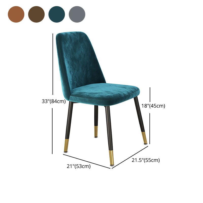 Scandinavian Style Upholstered Dining Chairs Solid Back Chair for Home