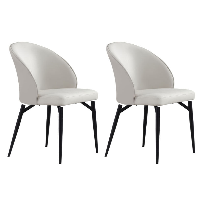 Contemporary Style Dining Chairs Kitchen Armless Chairs with Metal Legs