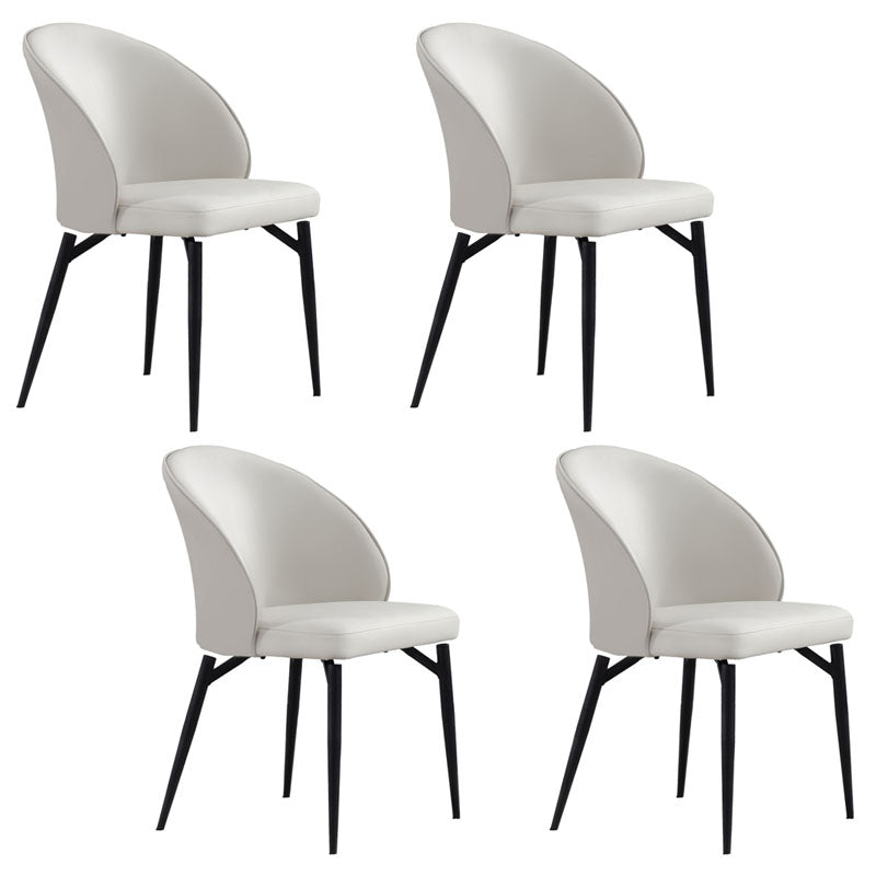 Contemporary Style Dining Chairs Kitchen Armless Chairs with Metal Legs