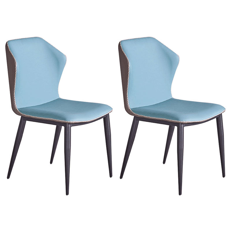 Contemporary Style Dining Chair Kitchen Armless Wingback Chairs with Metal Legs