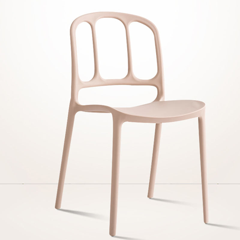 Scandinavian Armless Stacking Dining Chair Open Back Side Chair