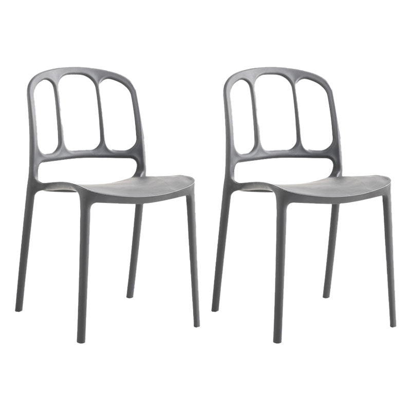 Scandinavian Armless Stacking Dining Chair Open Back Side Chair