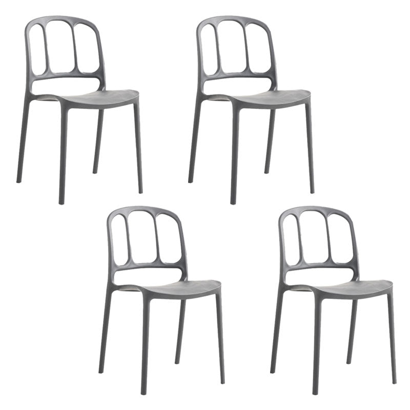 Scandinavian Armless Stacking Dining Chair Open Back Side Chair