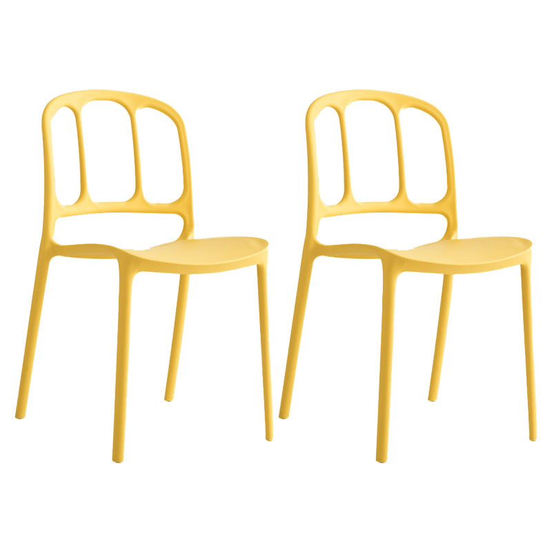 Scandinavian Armless Stacking Dining Chair Open Back Side Chair