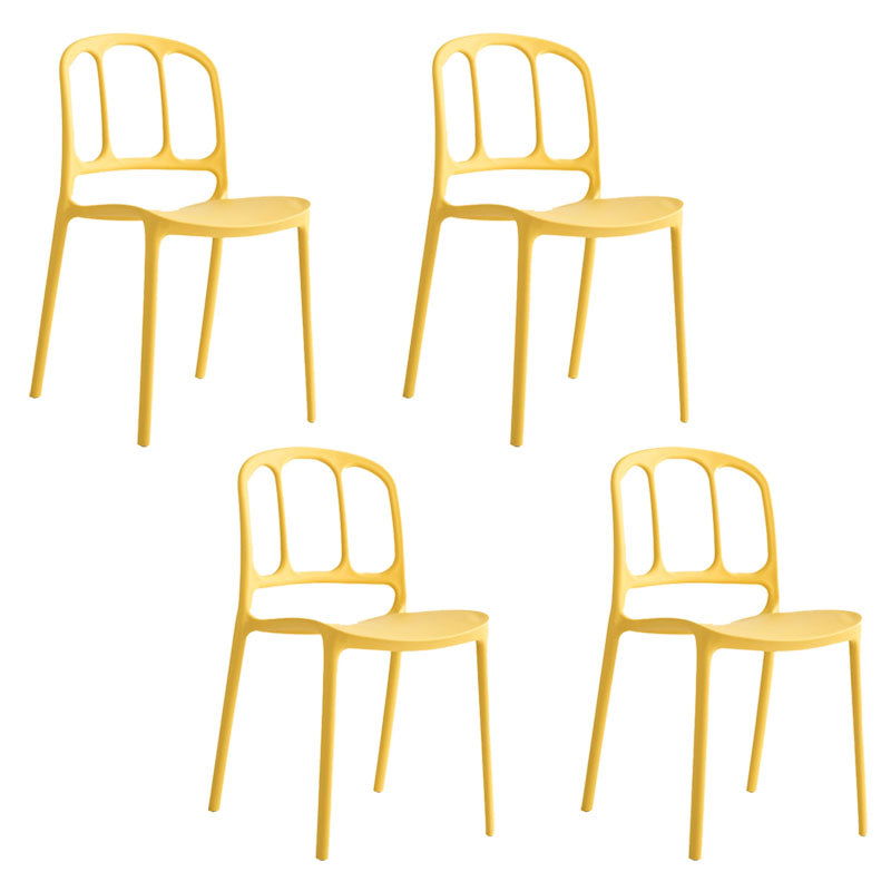 Scandinavian Armless Stacking Dining Chair Open Back Side Chair