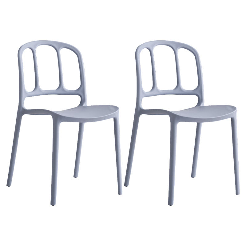 Scandinavian Armless Stacking Dining Chair Open Back Side Chair