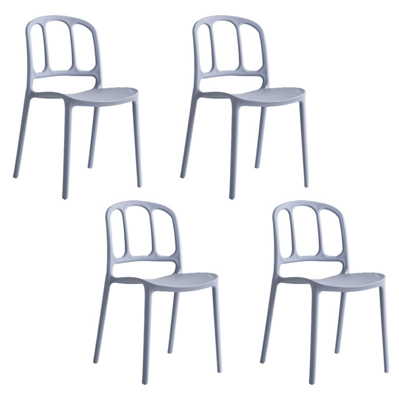 Scandinavian Armless Stacking Dining Chair Open Back Side Chair