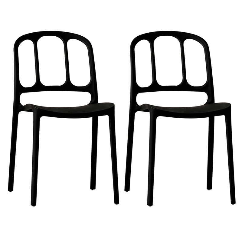 Scandinavian Armless Stacking Dining Chair Open Back Side Chair