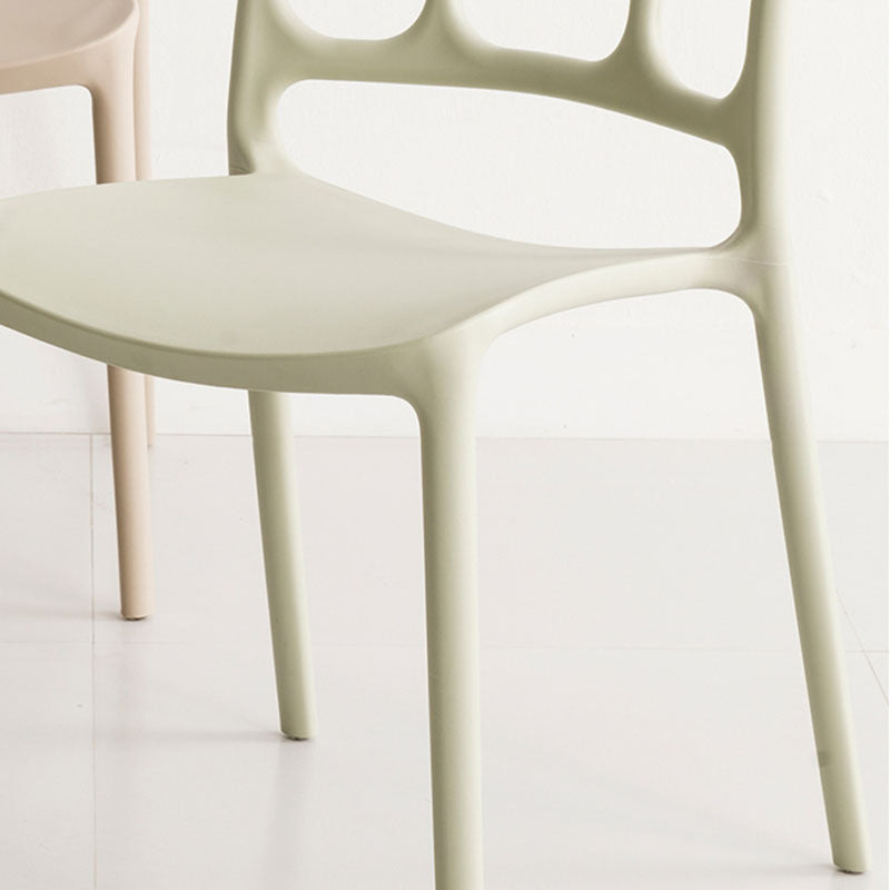 Scandinavian Armless Stacking Dining Chair Open Back Side Chair