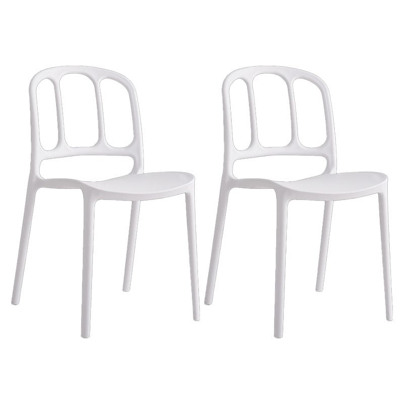 Scandinavian Armless Stacking Dining Chair Open Back Side Chair