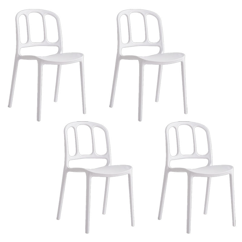 Scandinavian Armless Stacking Dining Chair Open Back Side Chair