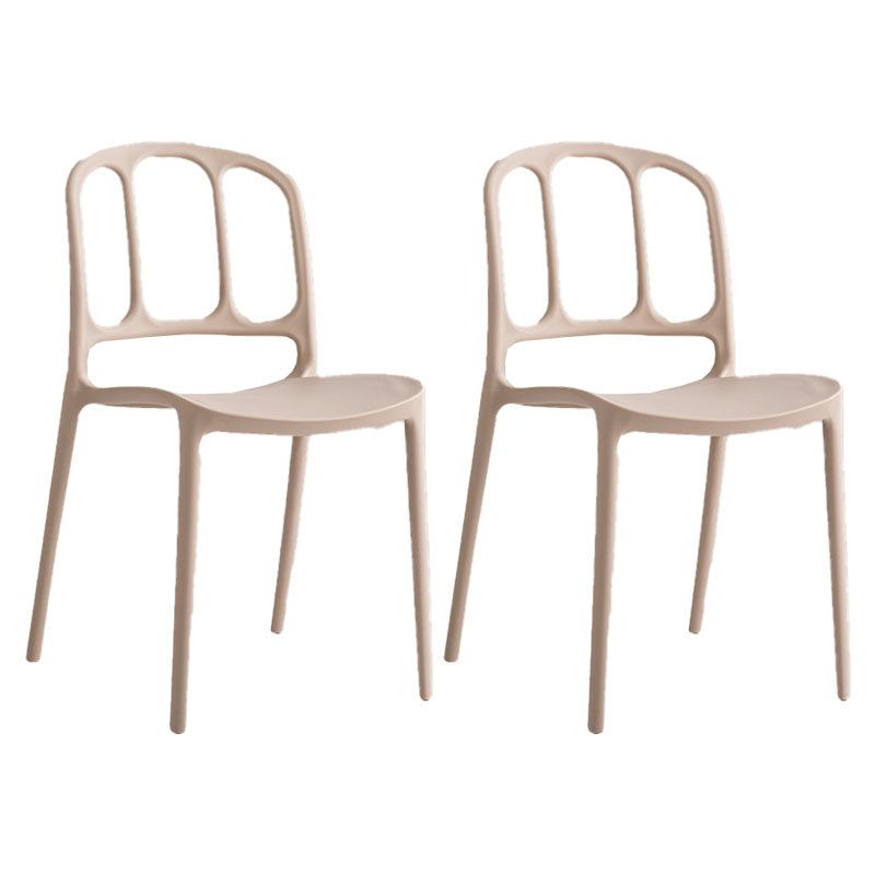 Scandinavian Armless Stacking Dining Chair Open Back Side Chair