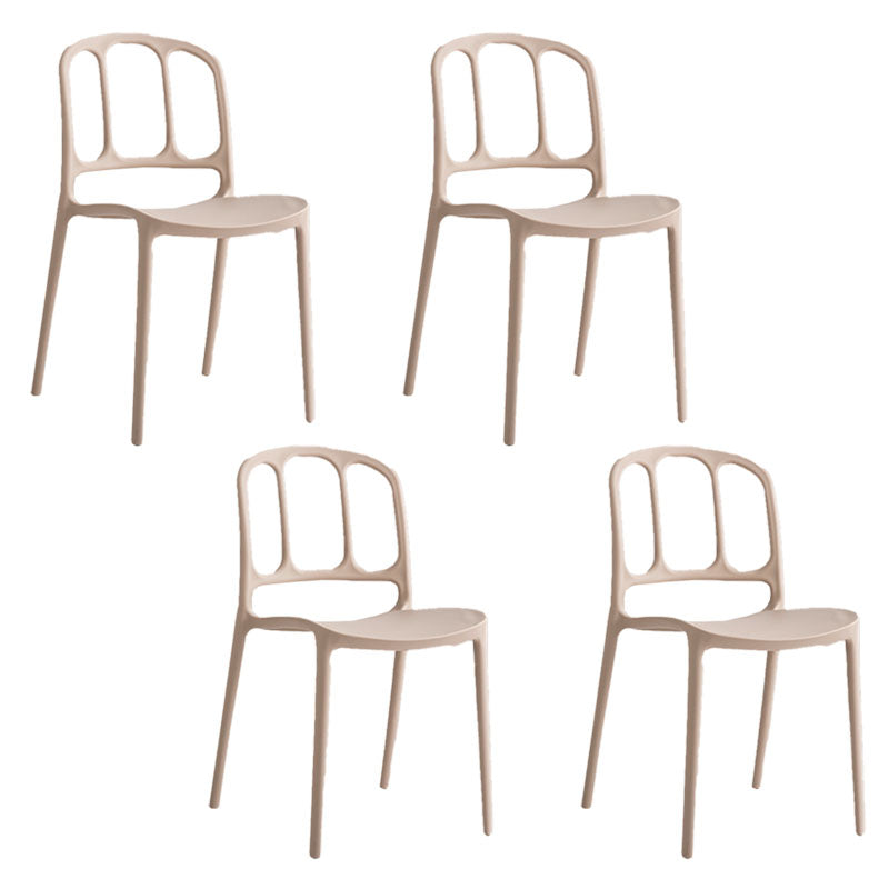 Scandinavian Armless Stacking Dining Chair Open Back Side Chair