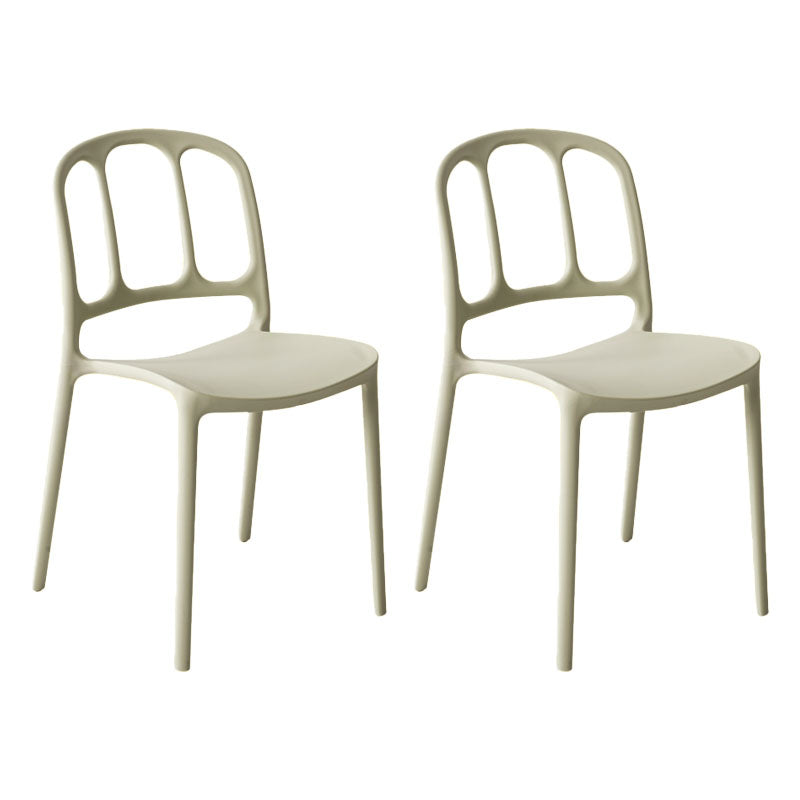 Scandinavian Armless Stacking Dining Chair Open Back Side Chair