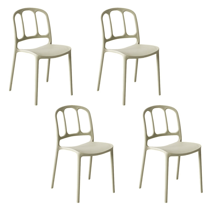 Scandinavian Armless Stacking Dining Chair Open Back Side Chair