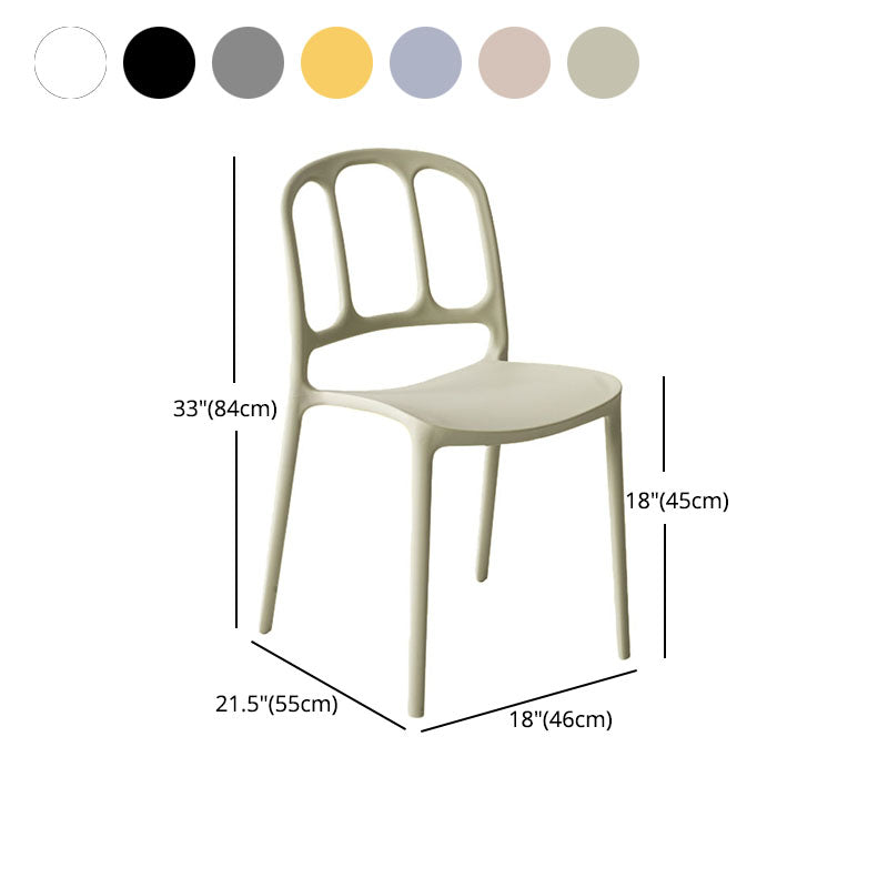 Scandinavian Armless Stacking Dining Chair Open Back Side Chair