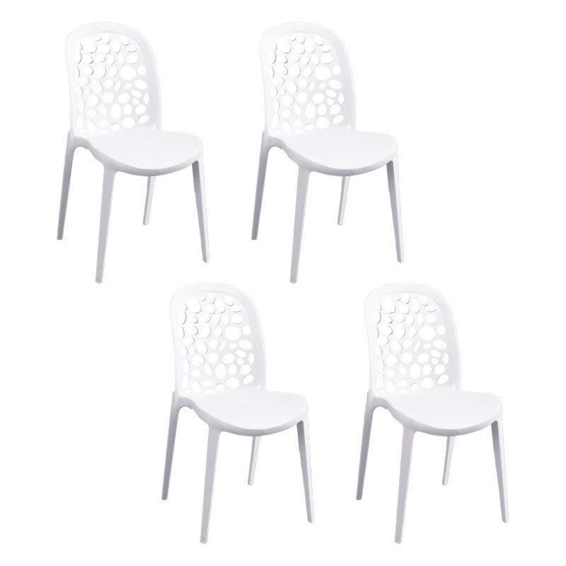 Contemporary Style Armless Plastic Side Chair Open Back Side Chair