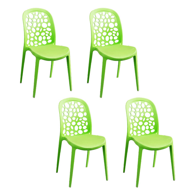 Contemporary Style Armless Plastic Side Chair Open Back Side Chair