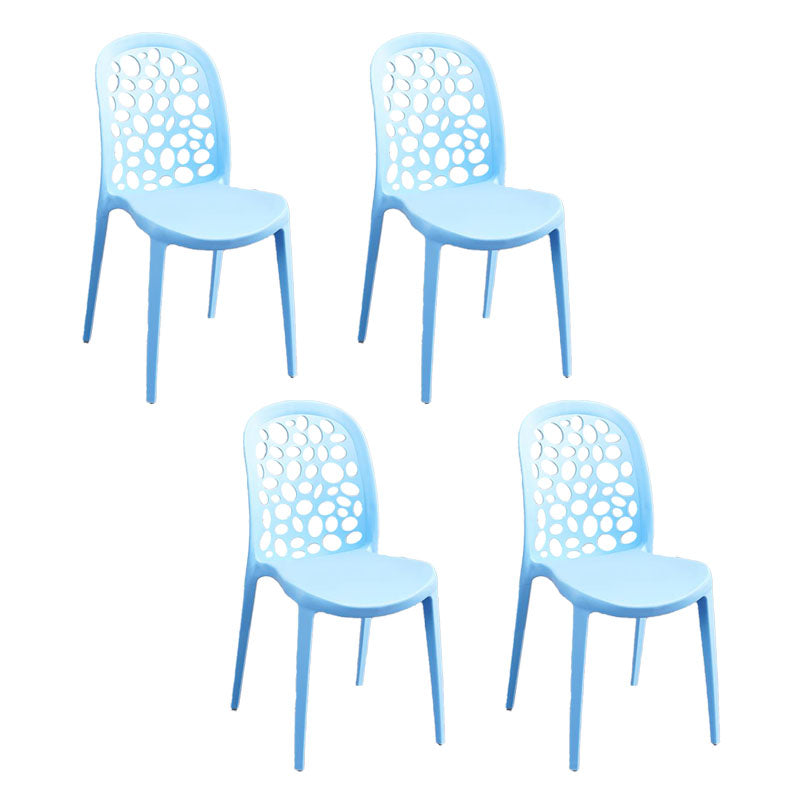 Contemporary Style Armless Plastic Side Chair Open Back Side Chair