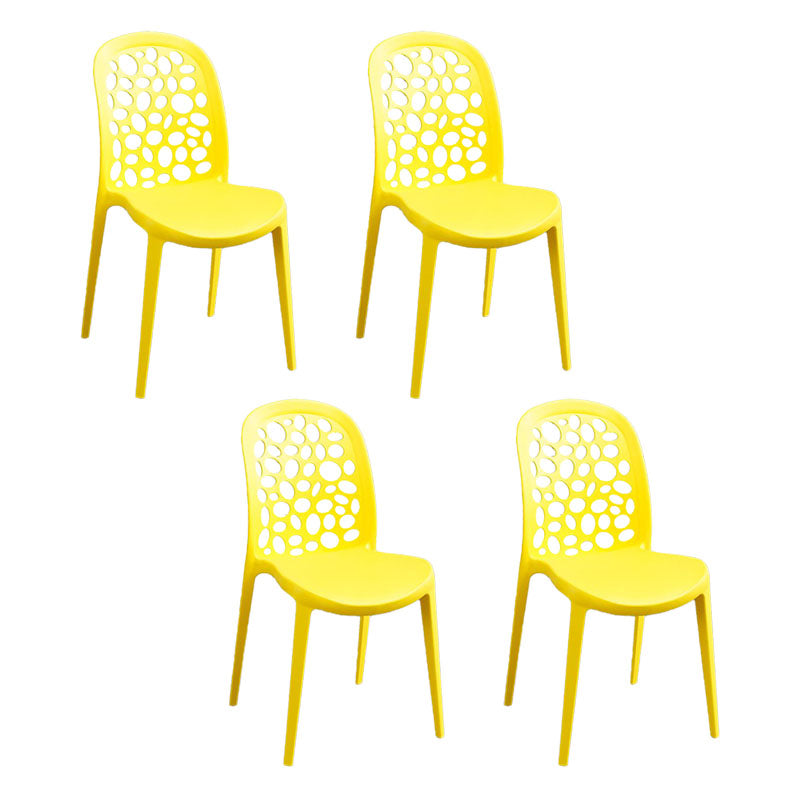 Contemporary Style Armless Plastic Side Chair Open Back Side Chair