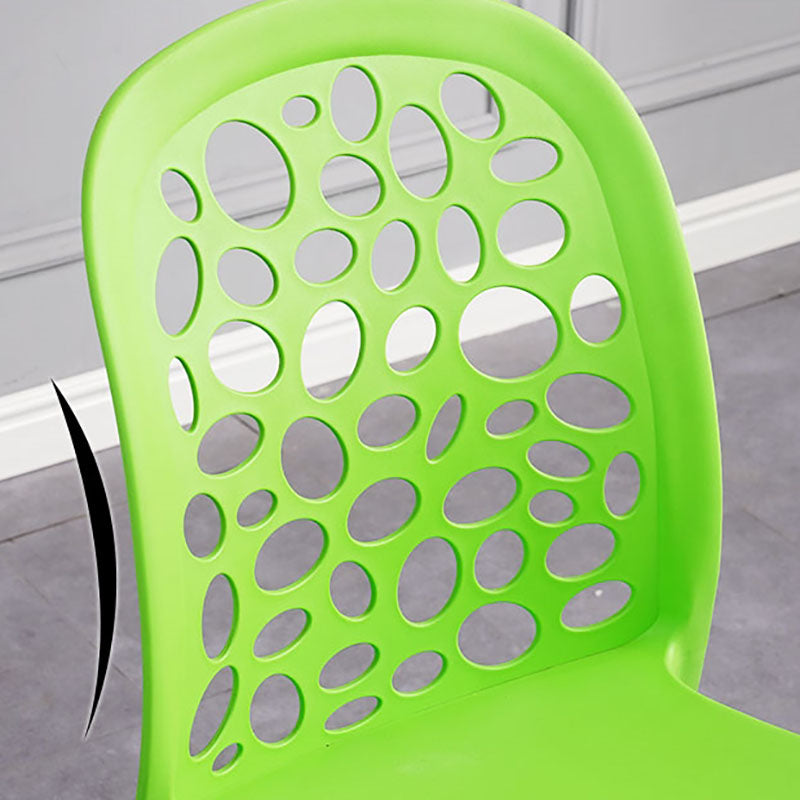 Contemporary Style Armless Plastic Side Chair Open Back Side Chair