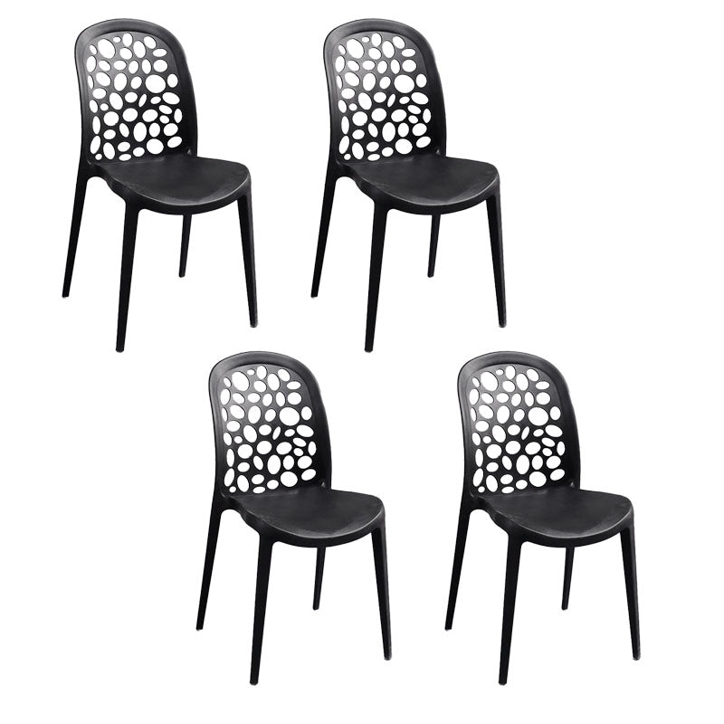 Contemporary Style Armless Plastic Side Chair Open Back Side Chair